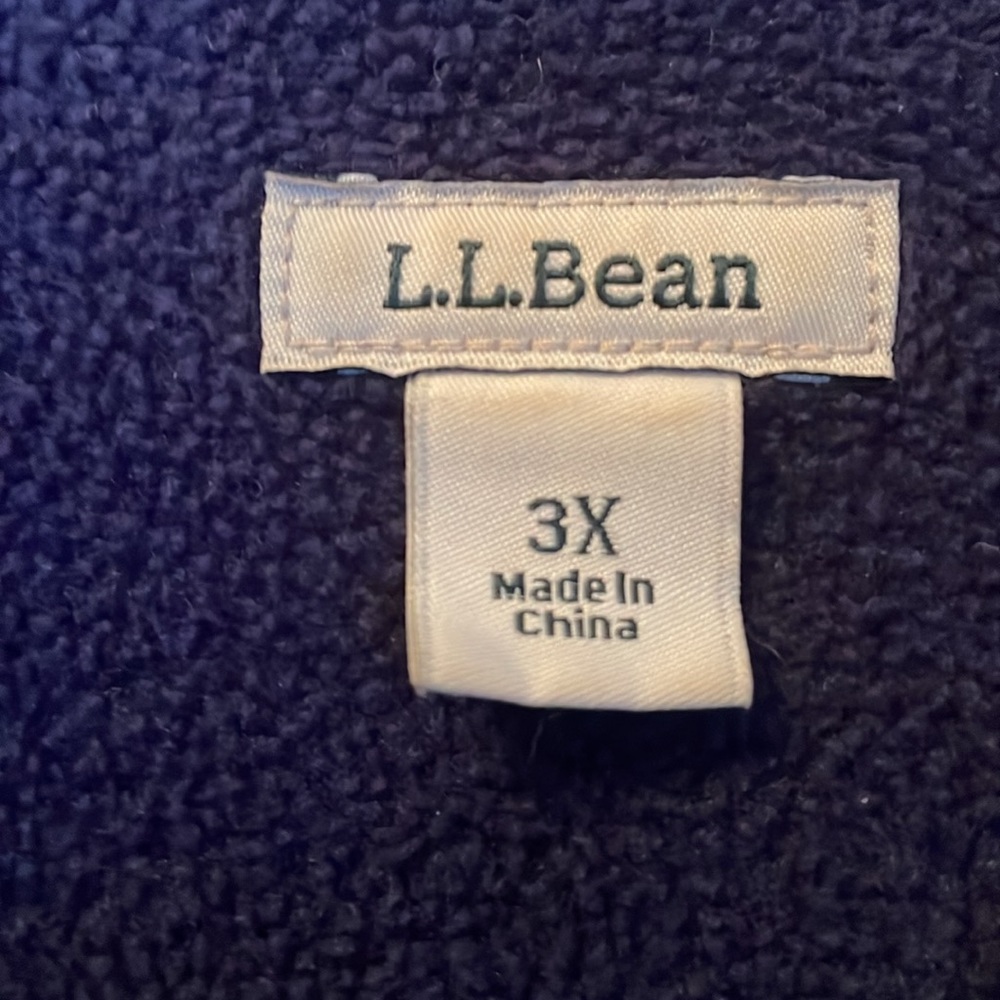 L.L. Bean Plus Size 3X Blue/Red Plaid Fleece Lined Long Sleeve “Shacket” - Picture 2 of 13